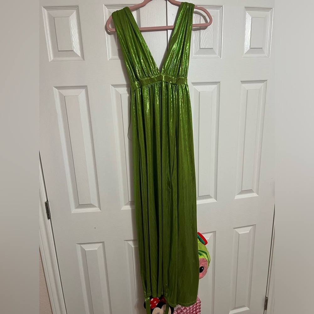 Shimmering Green Maxi Dress